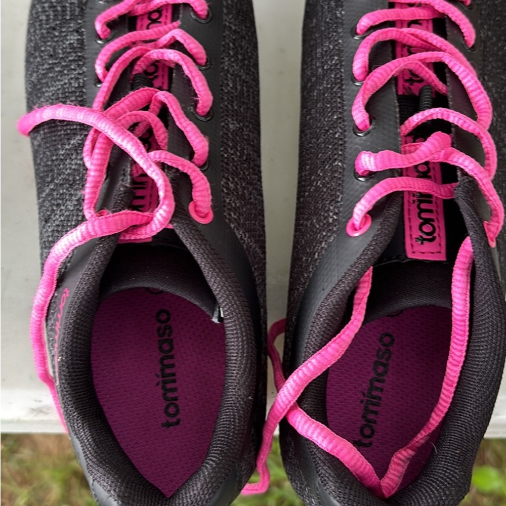 Women's Black and Pink Sneakers